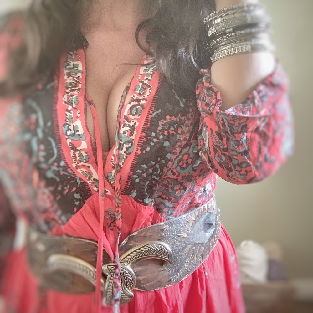 Free People Red Floral Maxi Dress - Picture 6 of 7